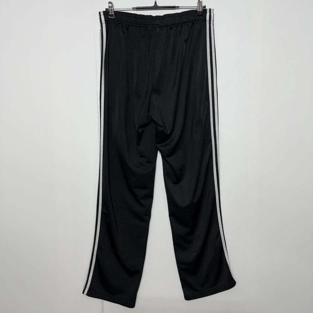 Adidas Pants Mens Large 32x33 Black Track 3-Stripe Athletic Training Joggers